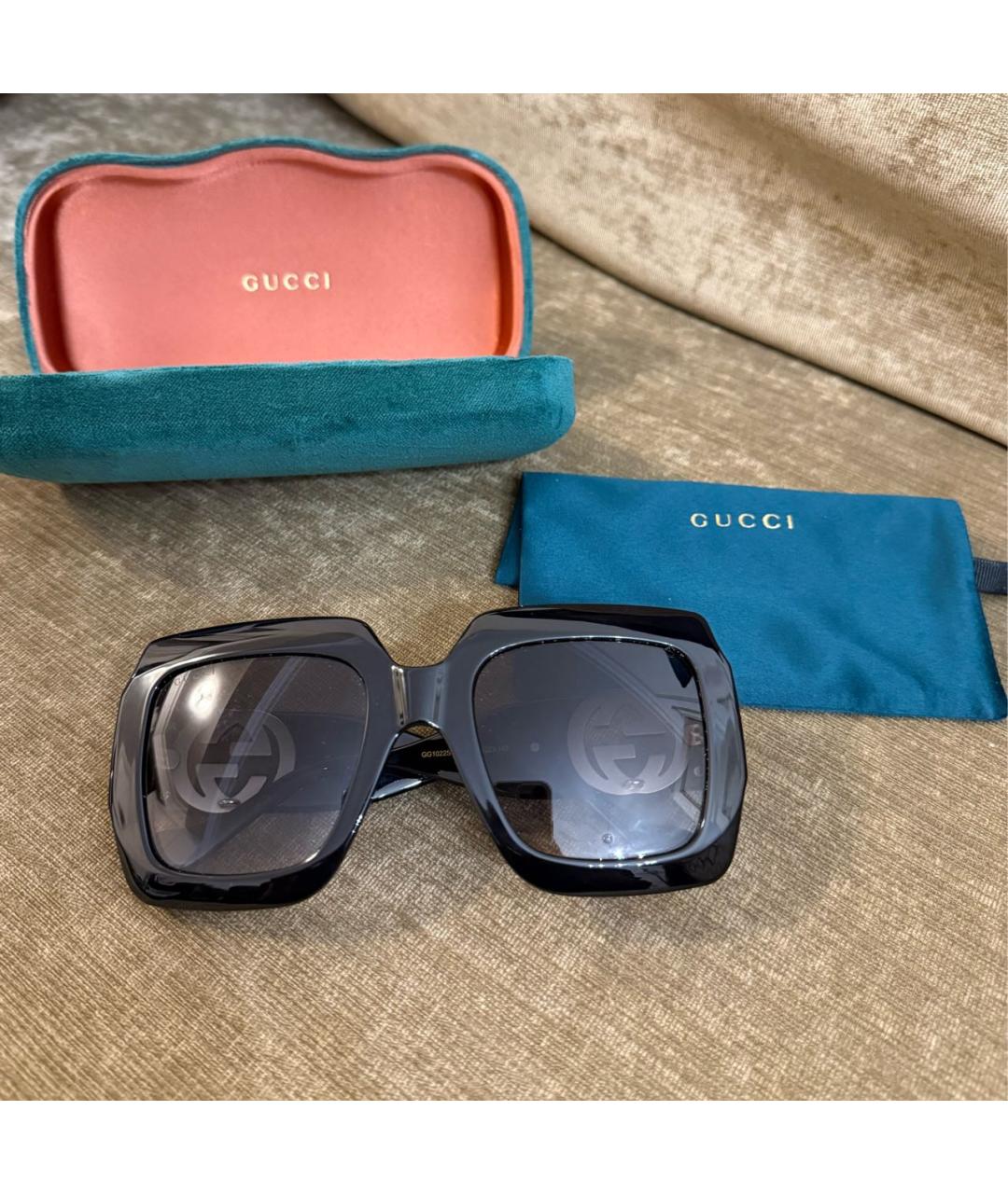 GUCCI Черные пластиковые солнцезащитные очки, фото 2