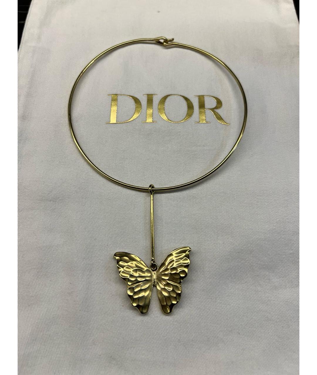 CHRISTIAN DIOR Золотой металлический чокер, фото 8