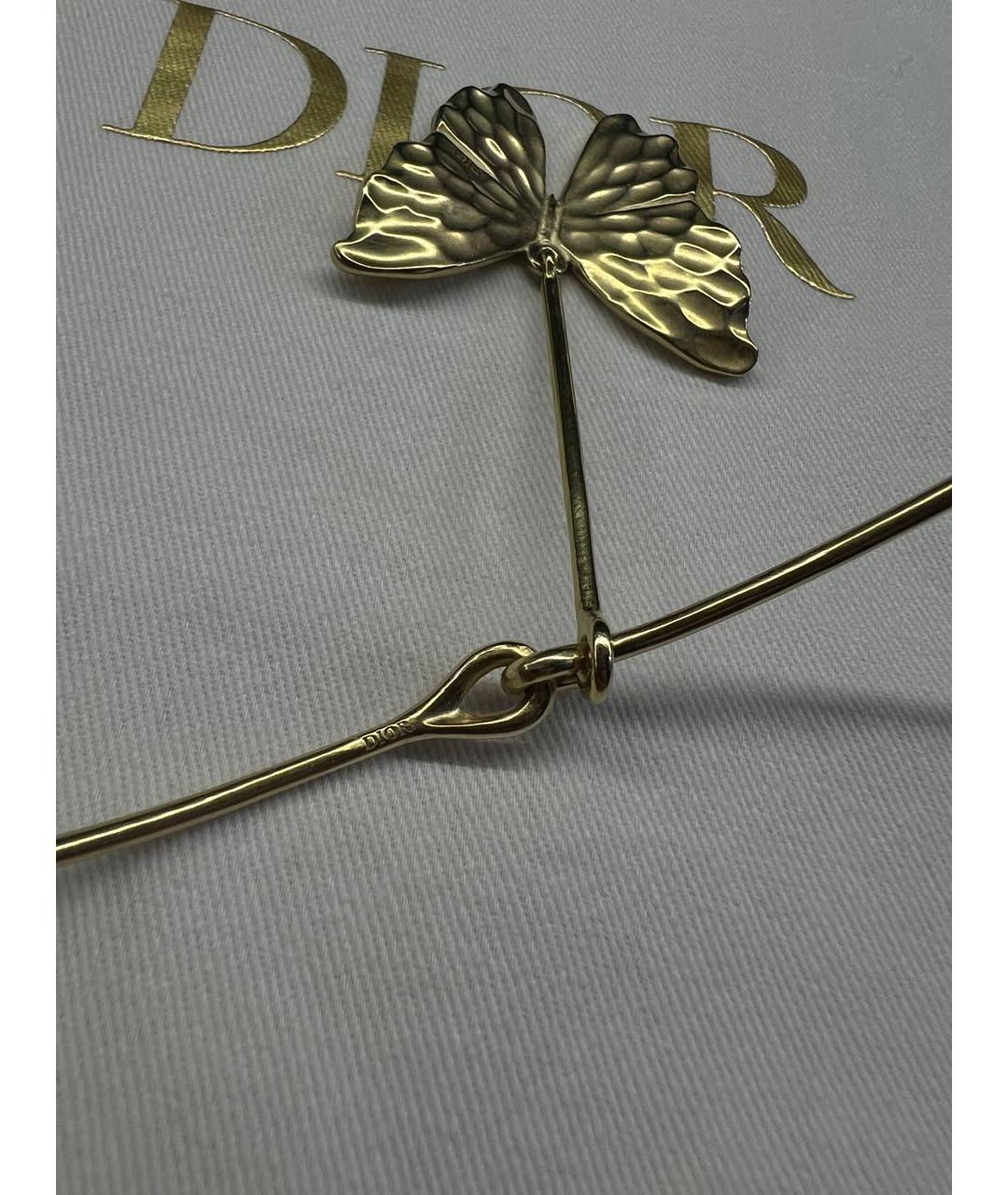 CHRISTIAN DIOR Золотой металлический чокер, фото 6