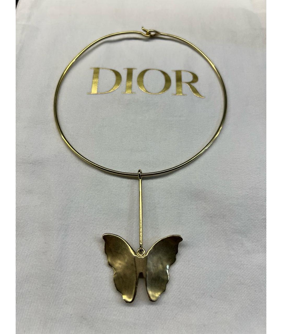 CHRISTIAN DIOR Золотой металлический чокер, фото 3