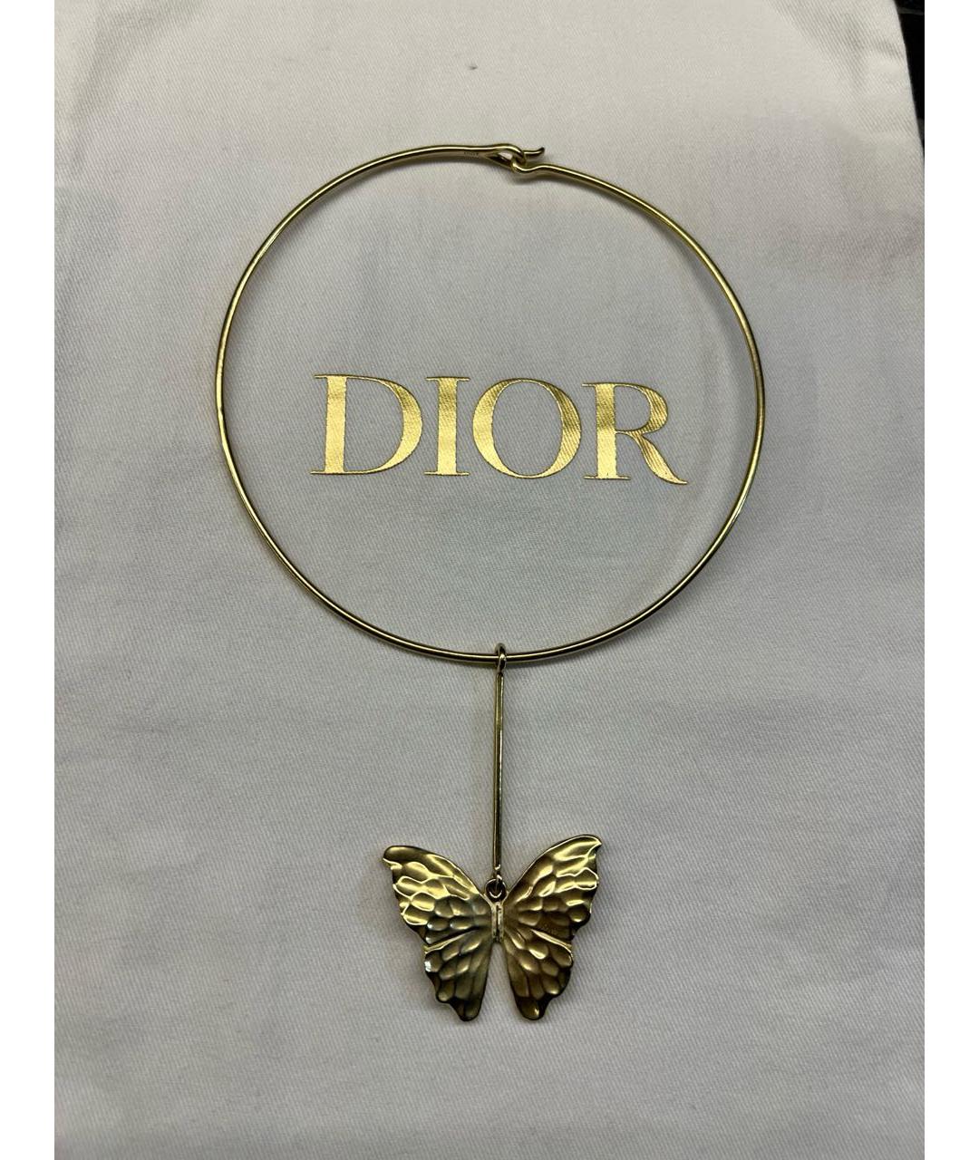 CHRISTIAN DIOR Золотой металлический чокер, фото 7