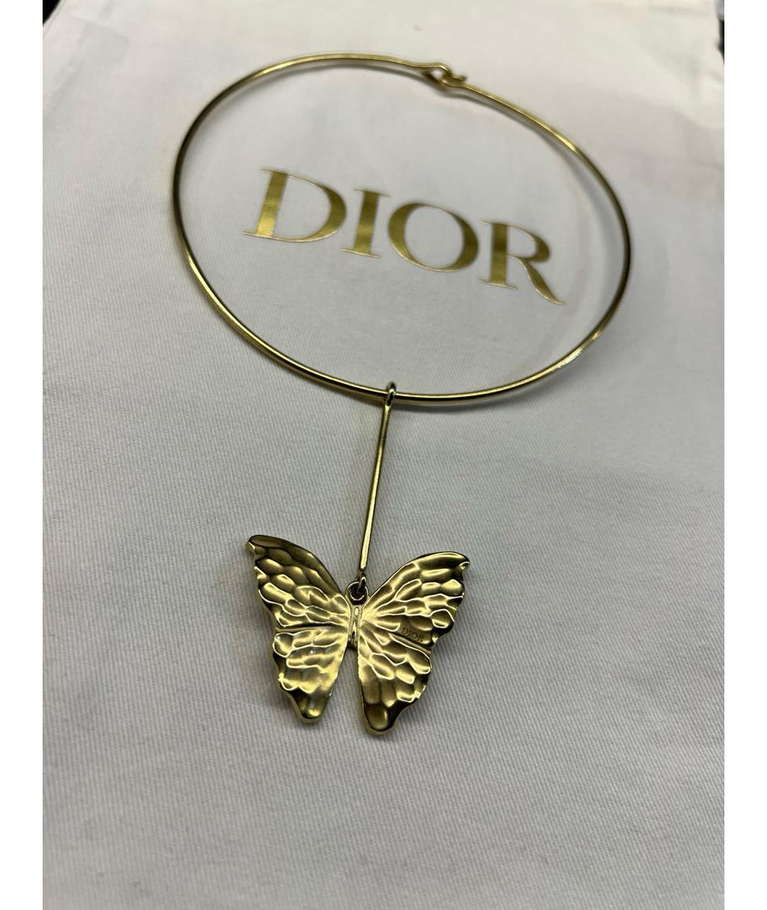 CHRISTIAN DIOR Золотой металлический чокер, фото 2