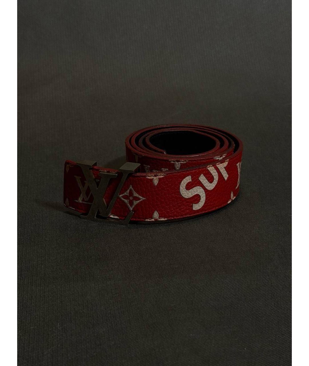 LOUIS VUITTON Красный кожаный ремень, фото 2