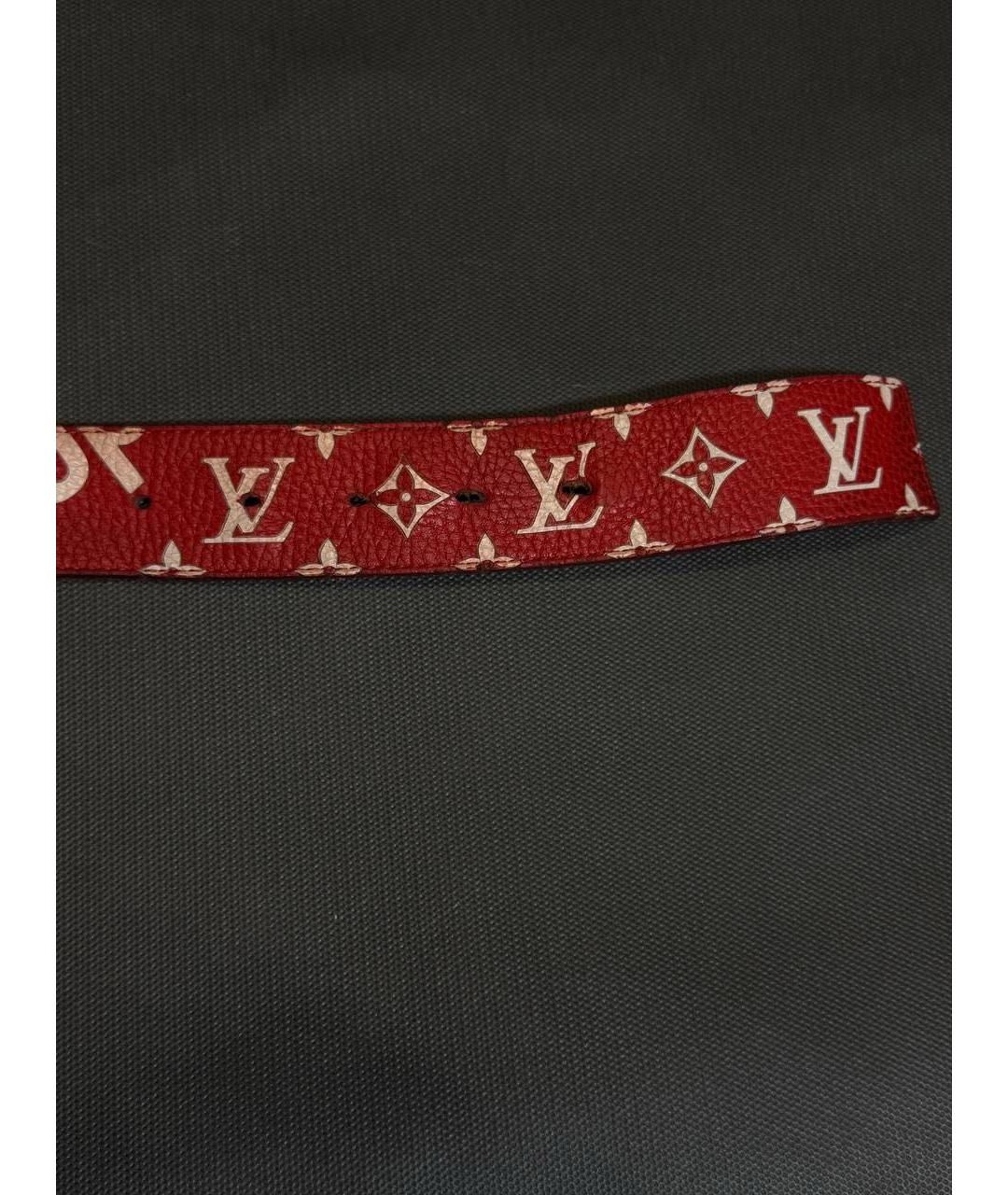 LOUIS VUITTON Красный кожаный ремень, фото 4