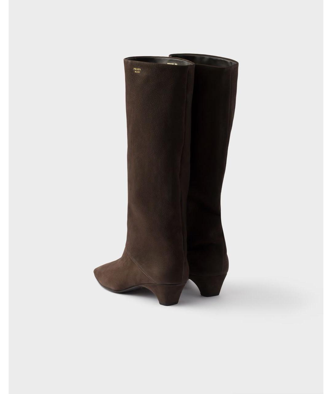 PRADA Коричневые кожаные сапоги, фото 4