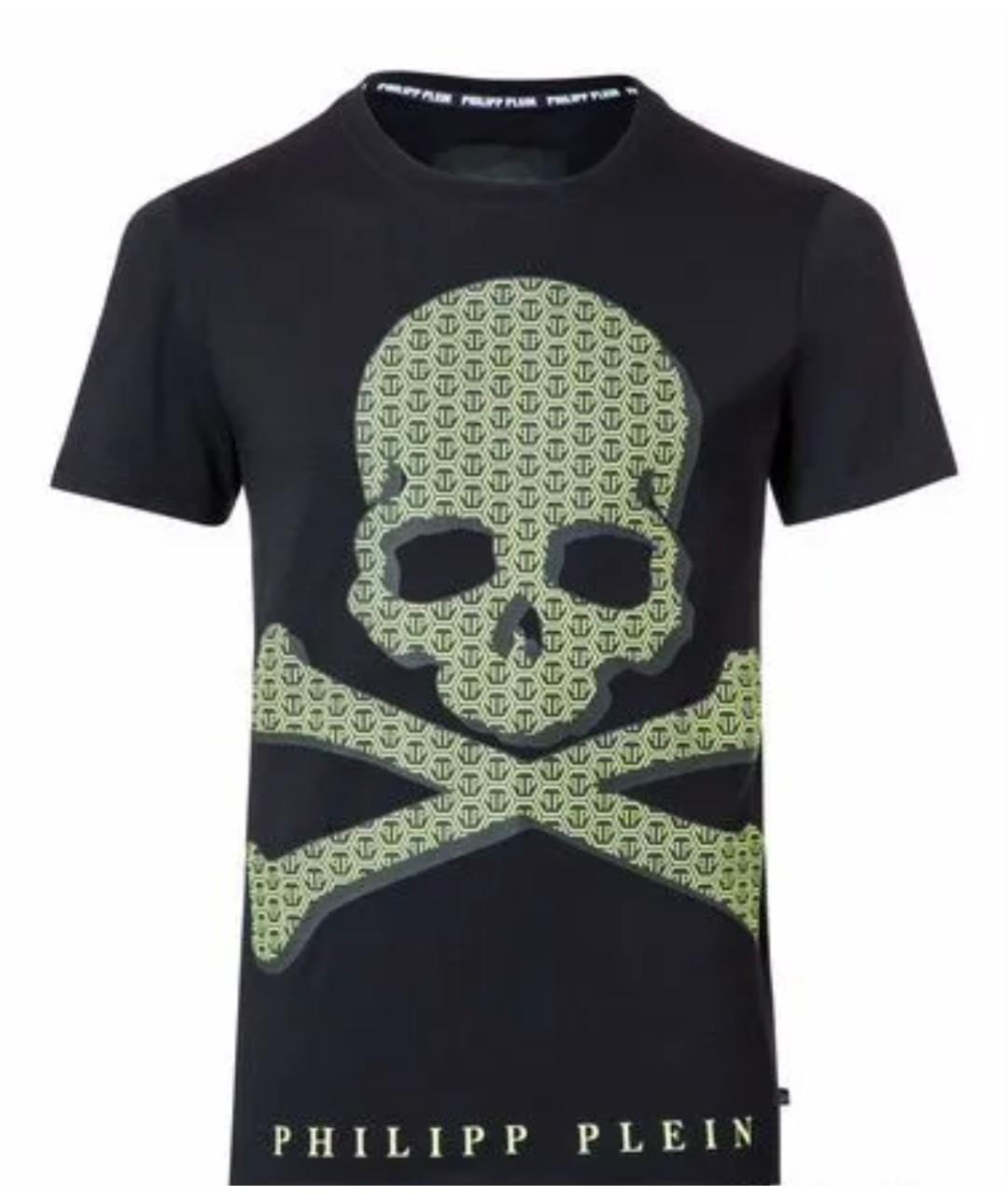 PHILIPP PLEIN Черная хлопковая футболка, фото 1