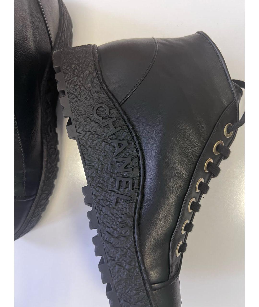 CHANEL Черные кожаные ботинки, фото 4