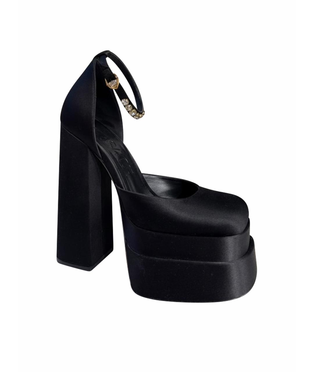 VERSACE Черные текстильные туфли, фото 1