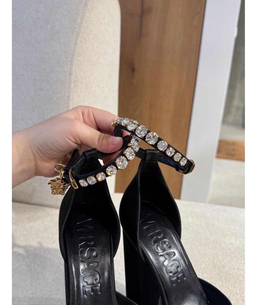 VERSACE Черные текстильные туфли, фото 2