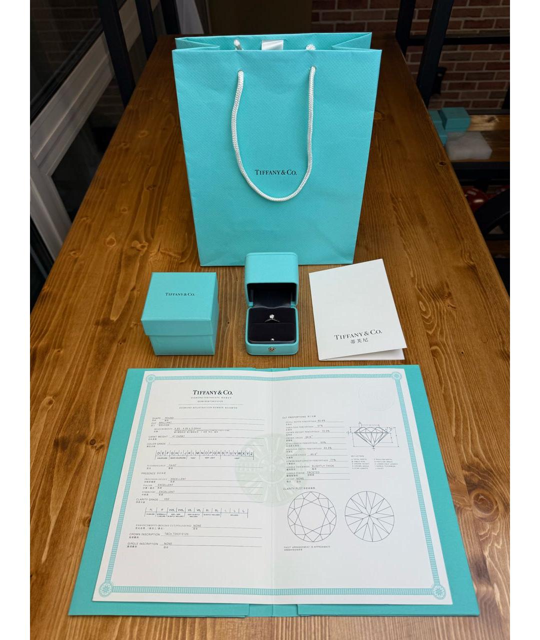 TIFFANY&CO Белое платиновое кольцо, фото 5