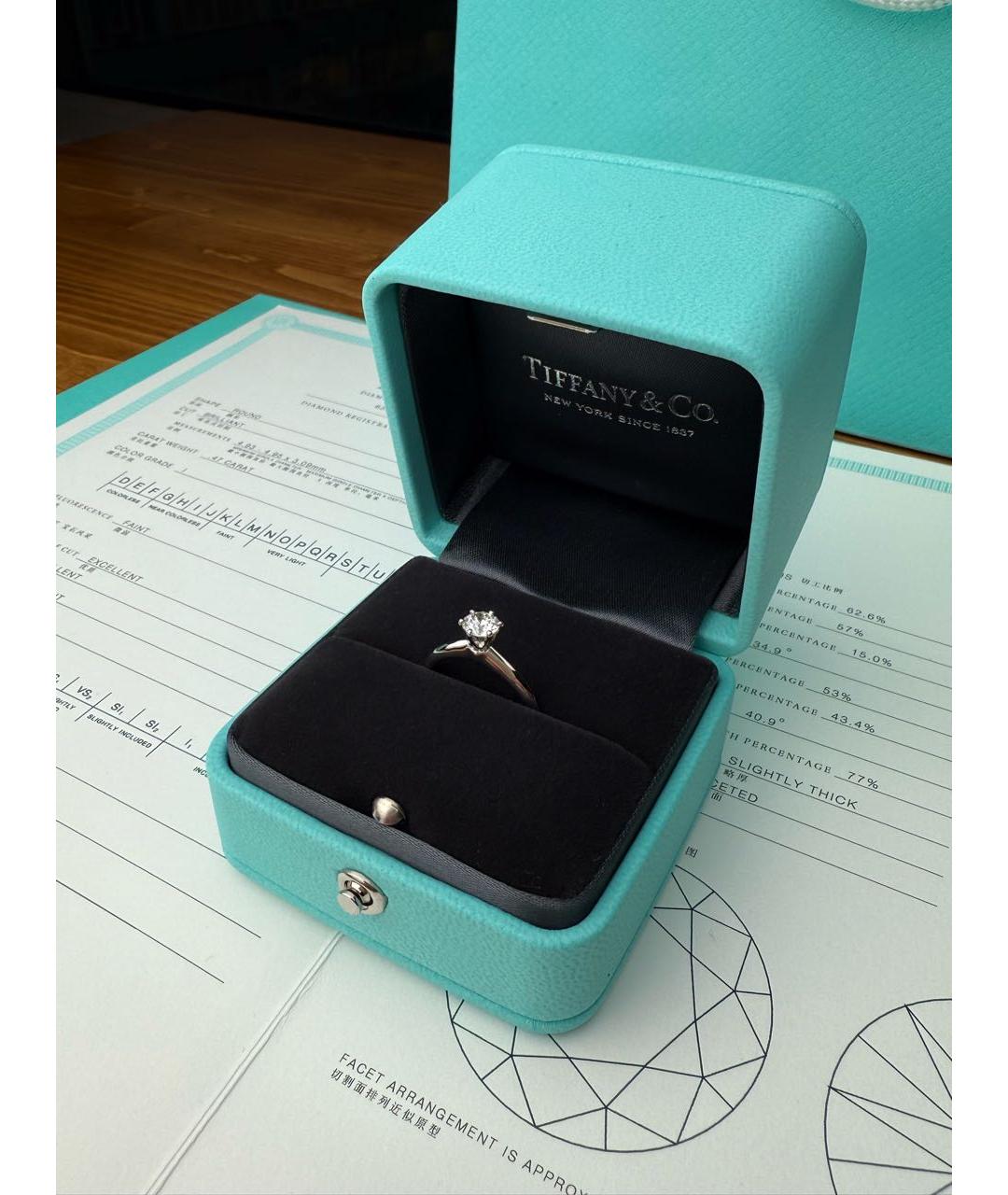 TIFFANY&CO Белое платиновое кольцо, фото 3