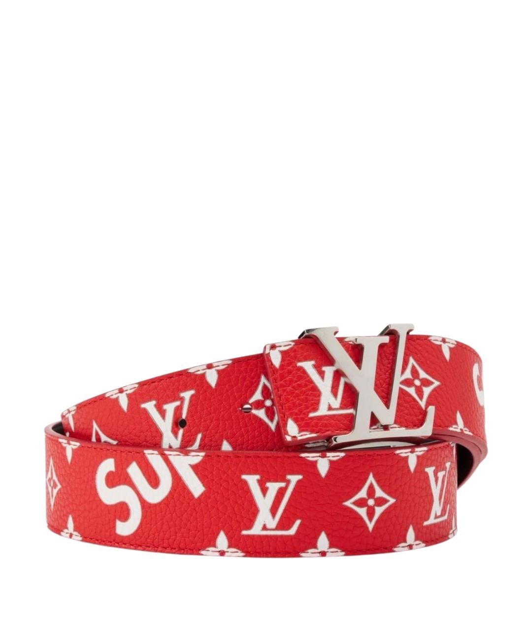 LOUIS VUITTON Красный кожаный ремень, фото 1