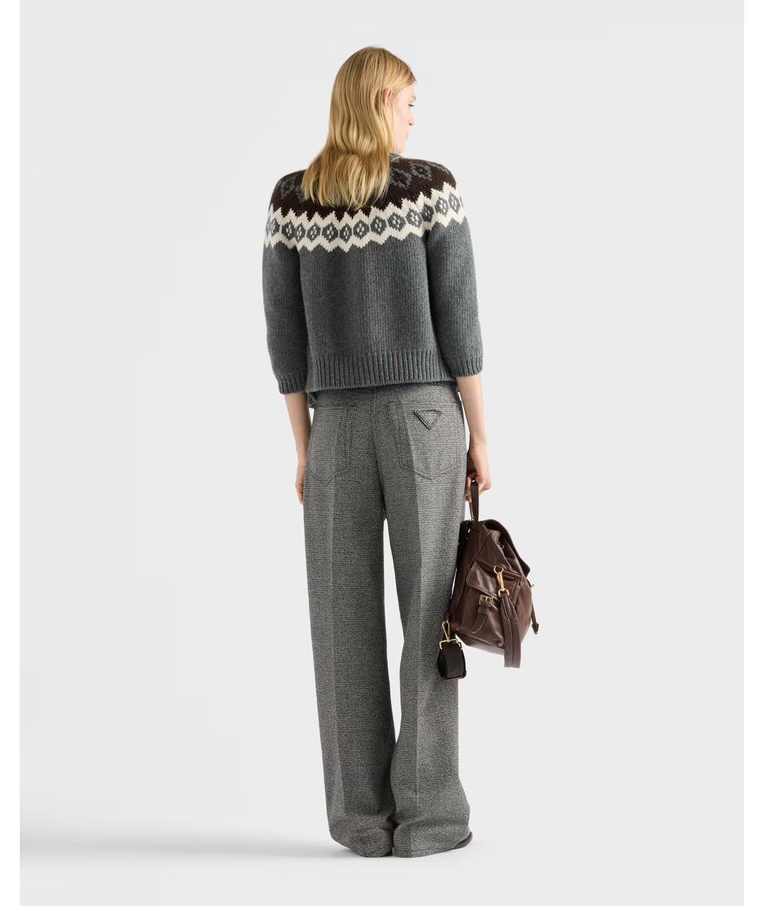 PRADA Серый шерстяной кардиган, фото 3