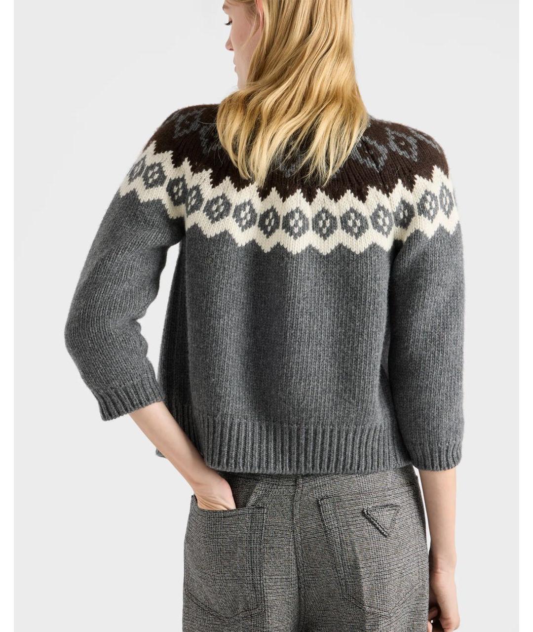 PRADA Серый шерстяной кардиган, фото 4