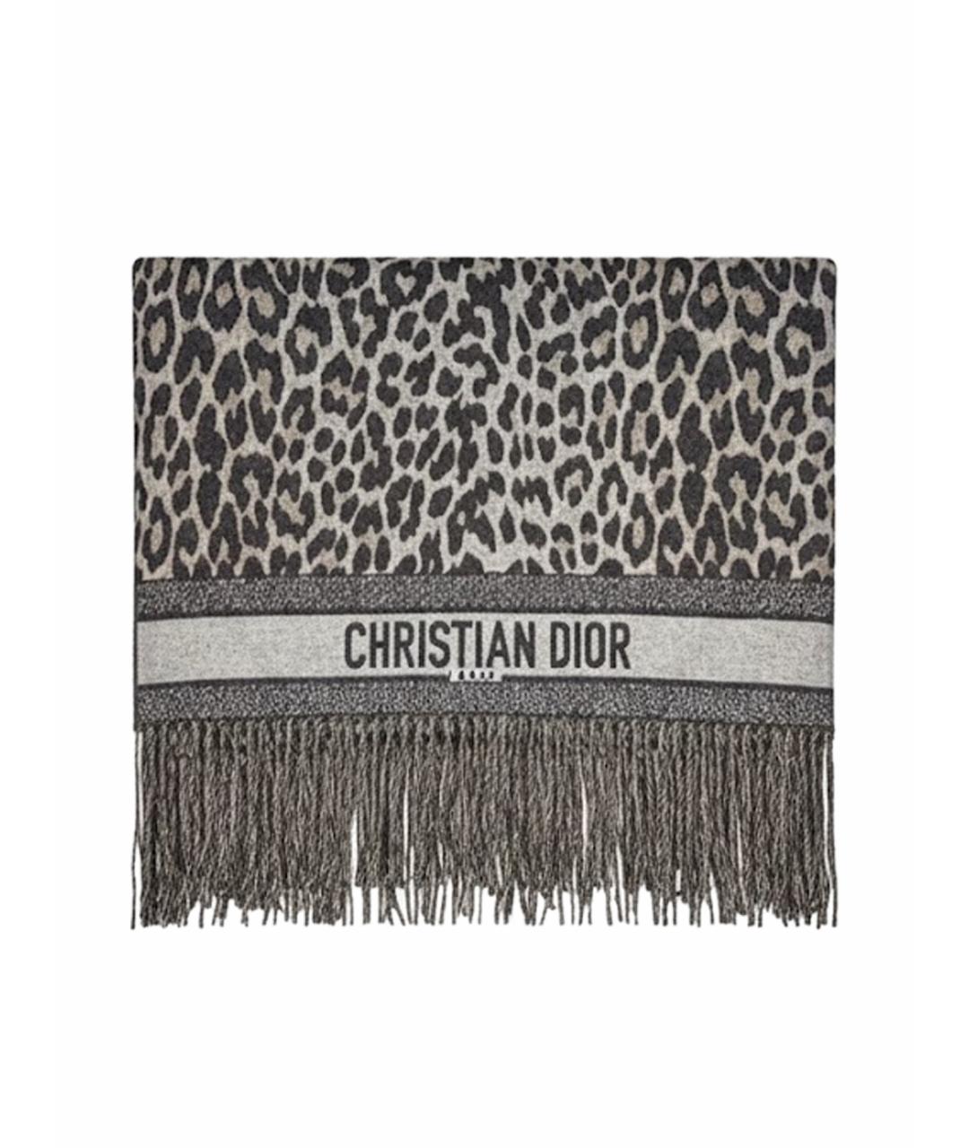 CHRISTIAN DIOR Серый шарф, фото 1