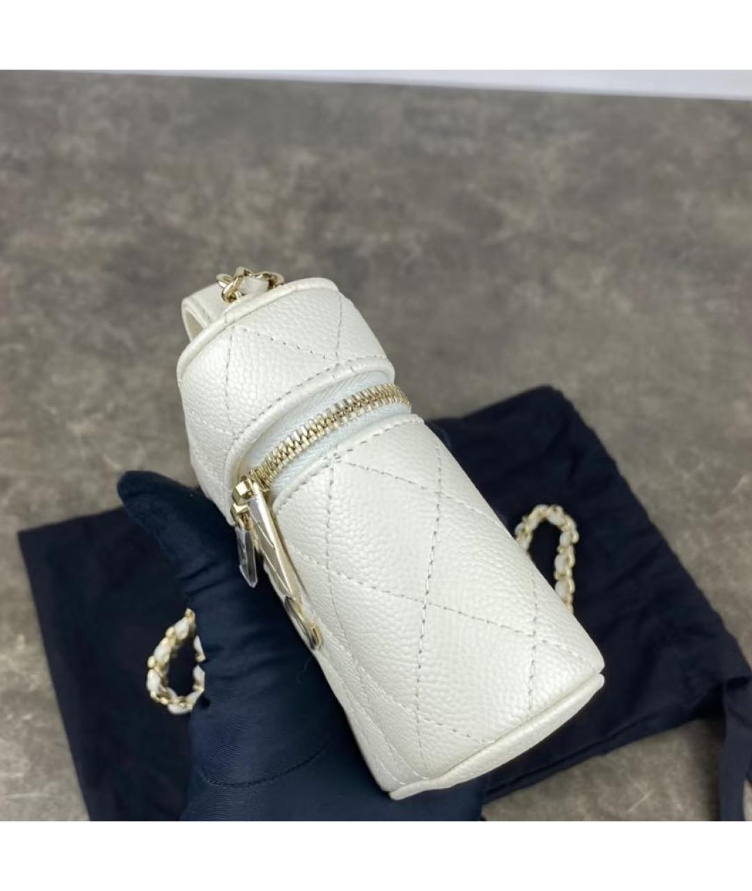 CHANEL Бежевая кожаная сумка через плечо, фото 3