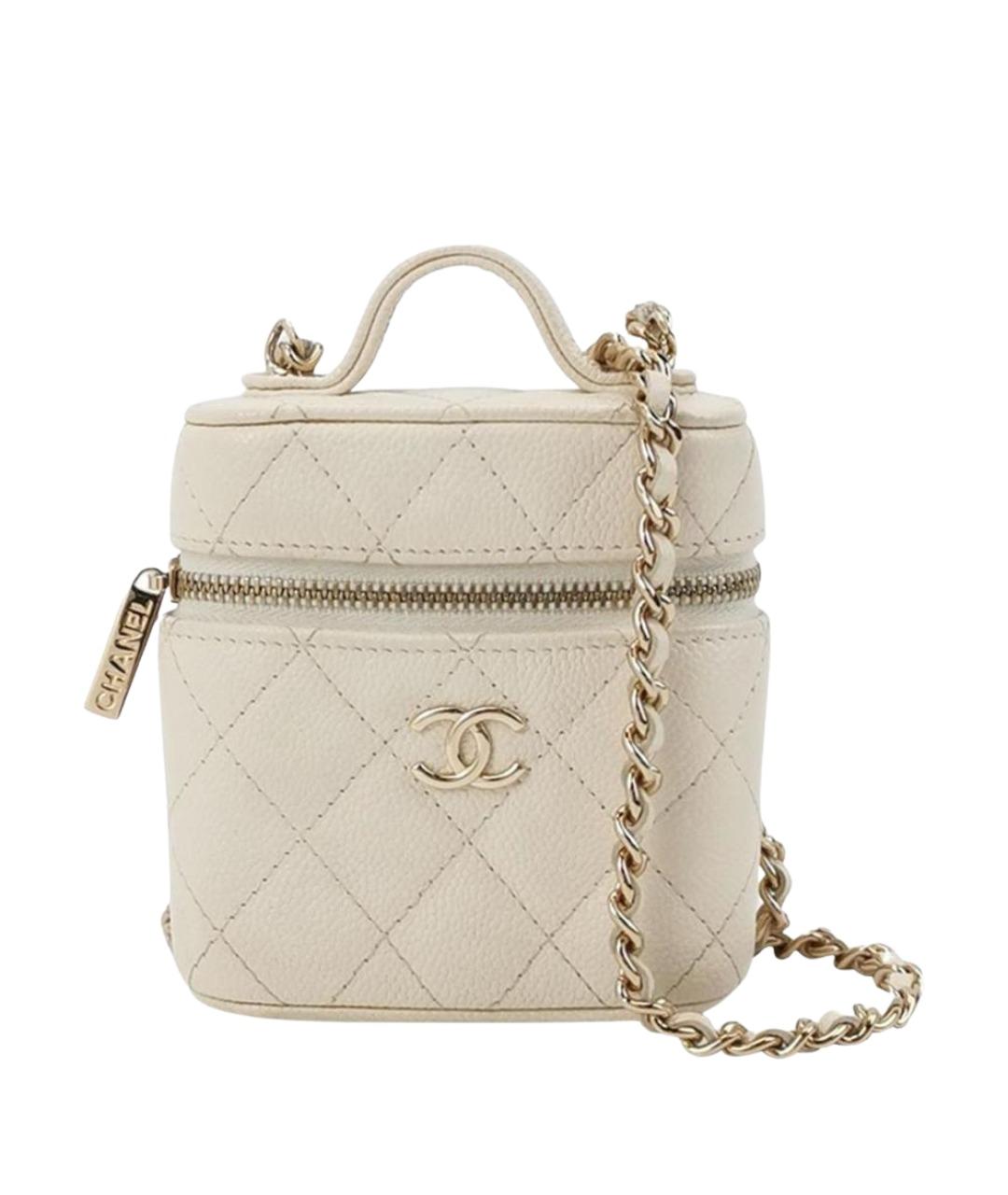 CHANEL Бежевая кожаная сумка через плечо, фото 1