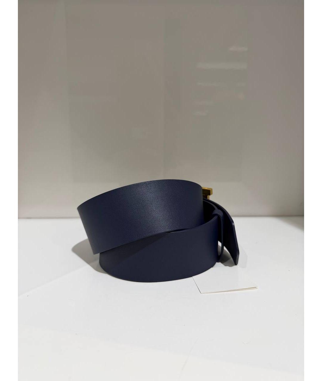 CHRISTIAN DIOR Синий кожаный ремень, фото 4