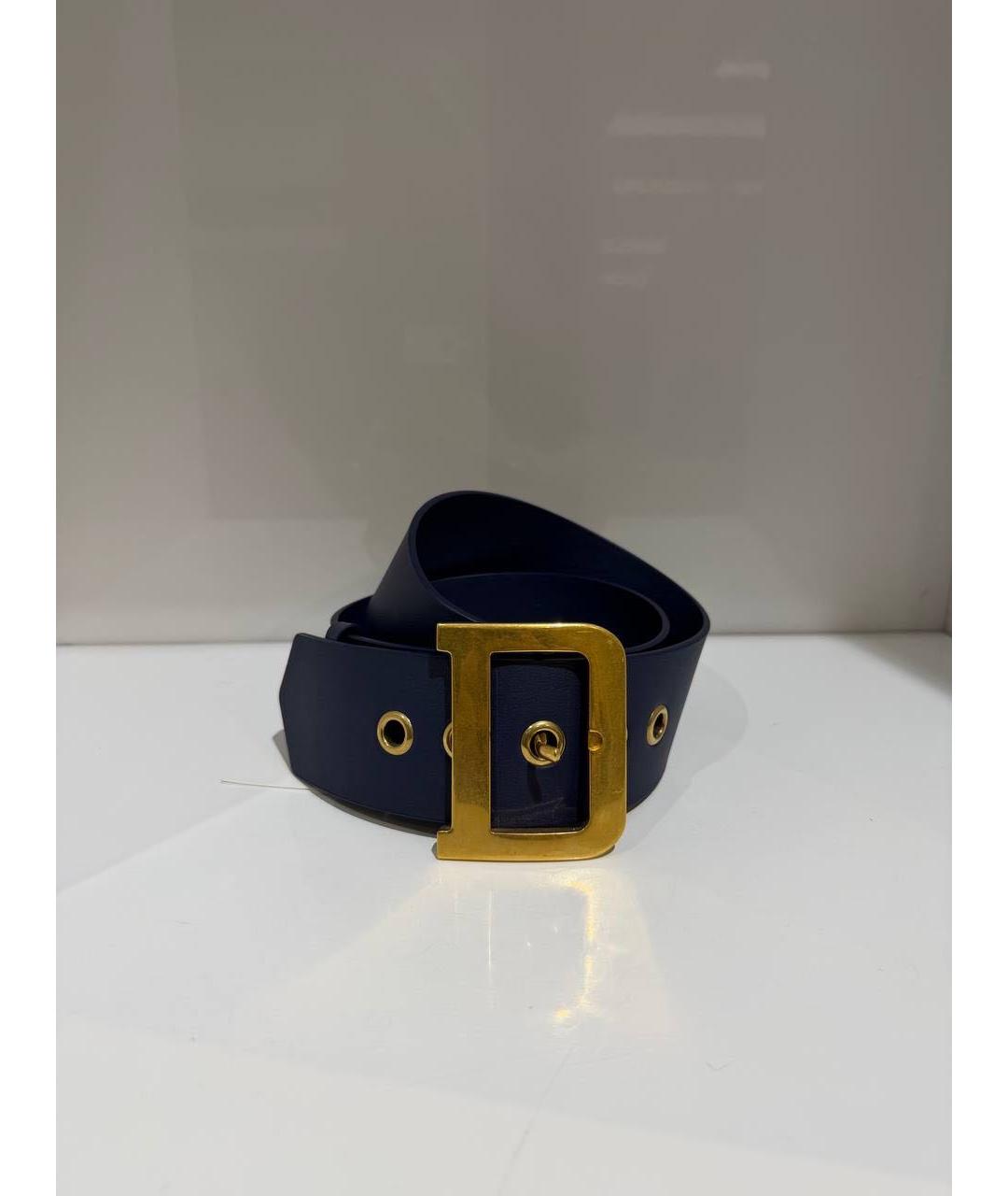 CHRISTIAN DIOR Синий кожаный ремень, фото 2