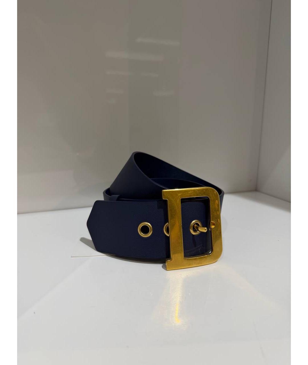CHRISTIAN DIOR Синий кожаный ремень, фото 3