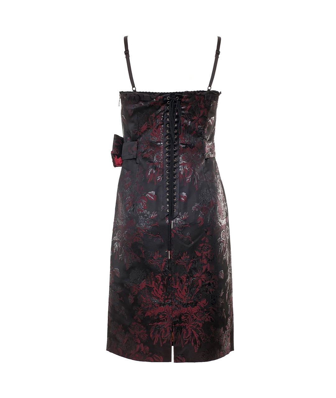 DOLCE&GABBANA Черное ацетатное коктейльное платье, фото 2