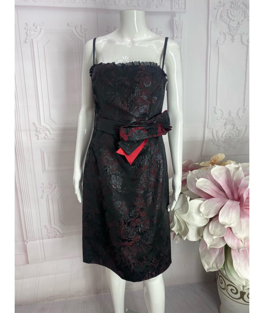 DOLCE&GABBANA Черное ацетатное коктейльное платье, фото 5