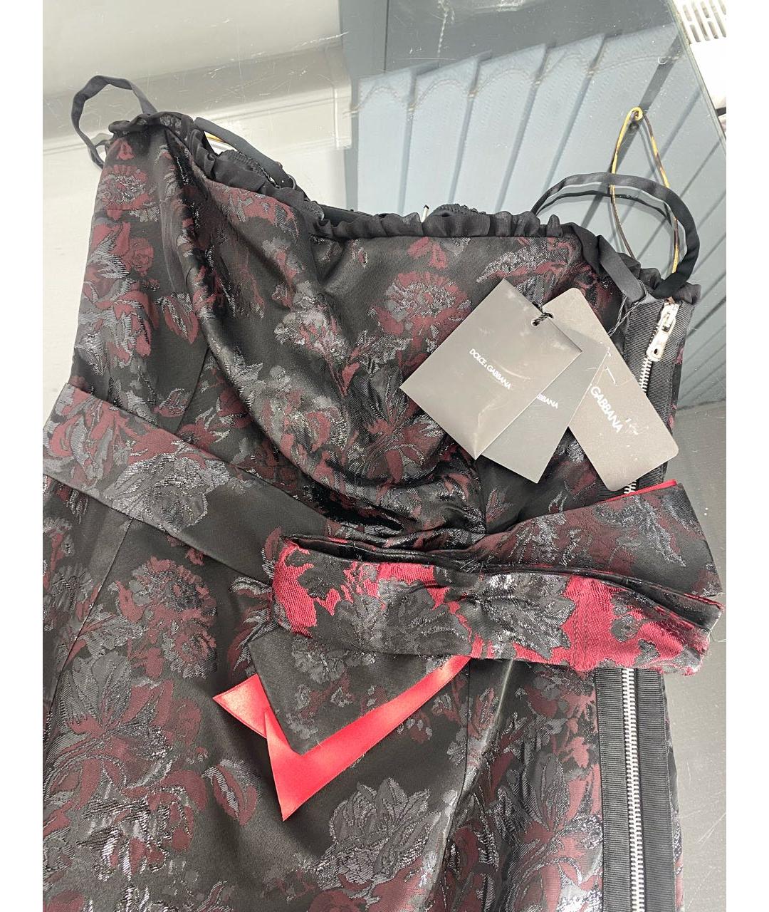 DOLCE&GABBANA Черное ацетатное коктейльное платье, фото 4