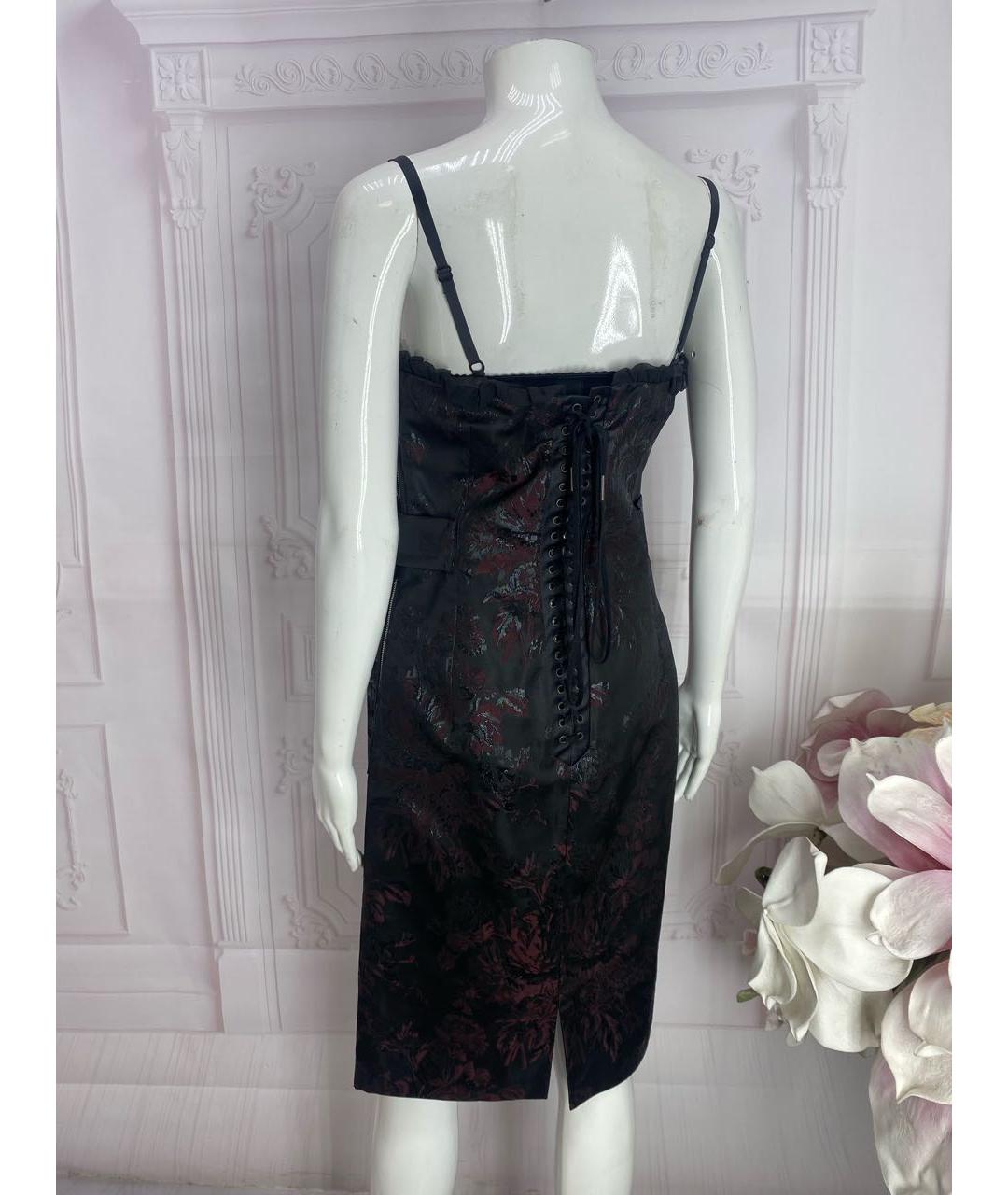 DOLCE&GABBANA Черное ацетатное коктейльное платье, фото 6