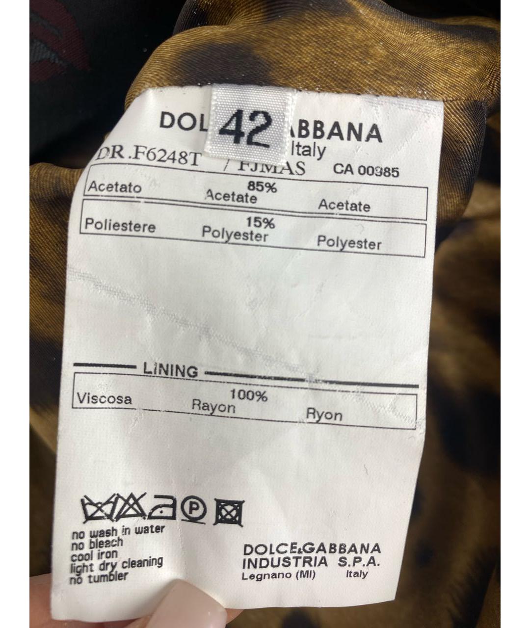 DOLCE&GABBANA Черное ацетатное коктейльное платье, фото 7