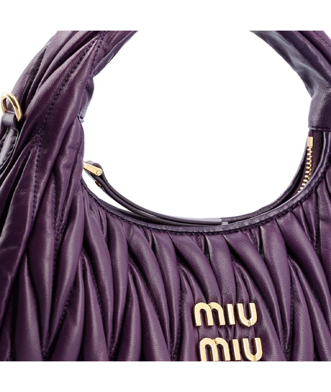 MIU MIU Фиолетовая кожаная сумка через плечо, фото 5