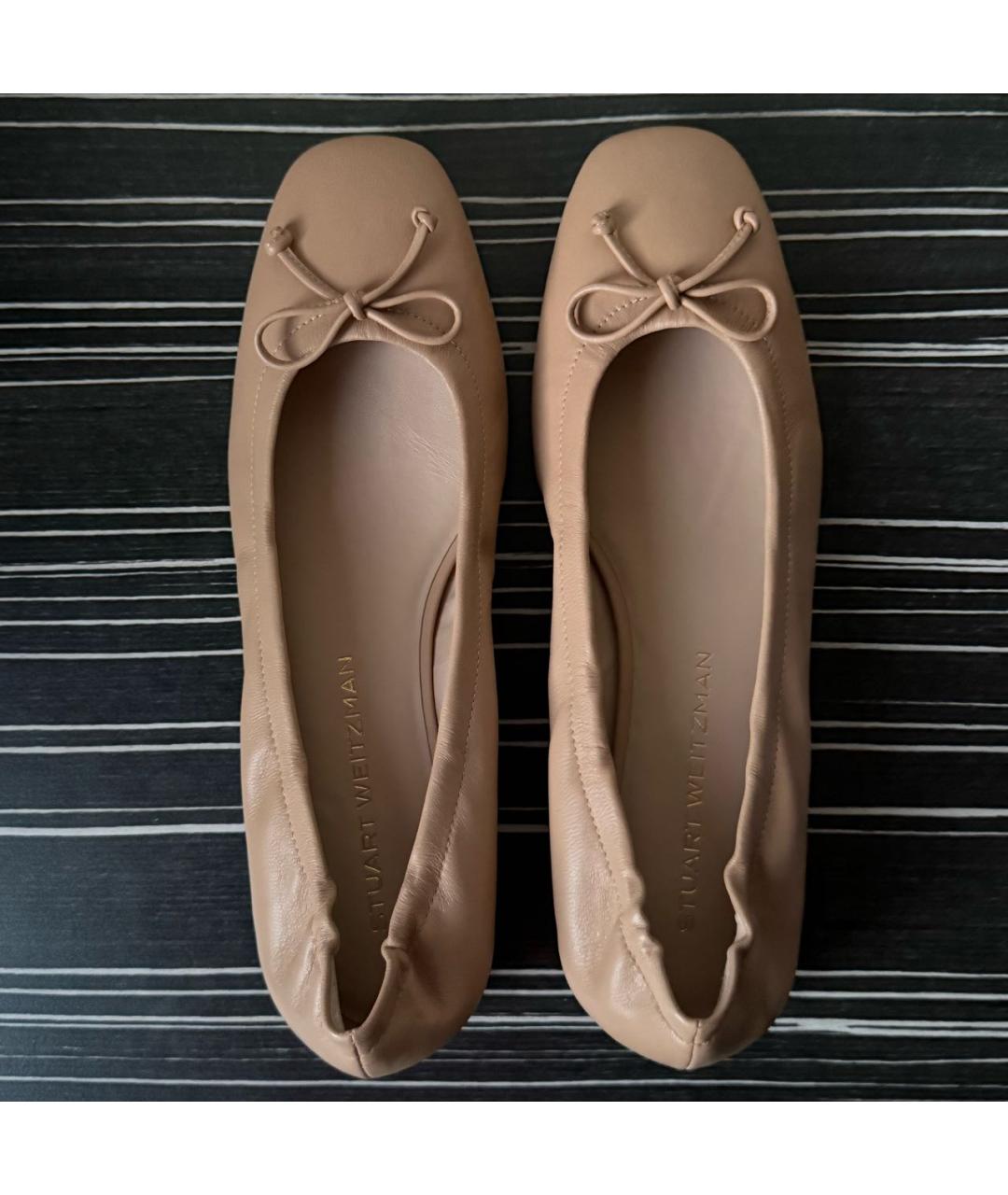 STUART WEITZMAN Серые кожаные балетки, фото 4