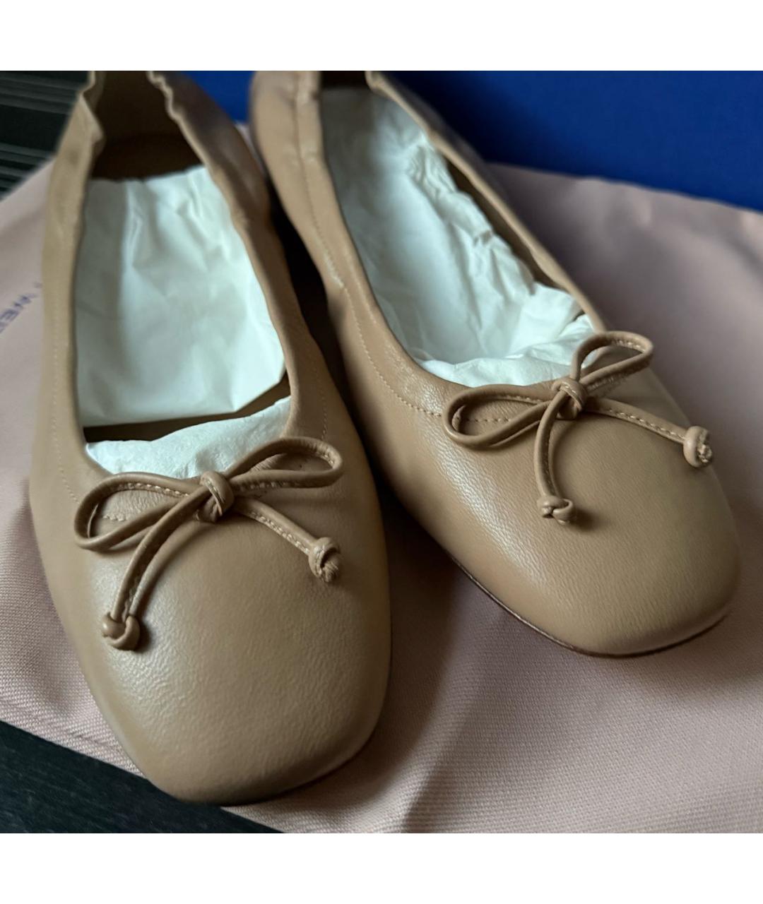 STUART WEITZMAN Серые кожаные балетки, фото 7