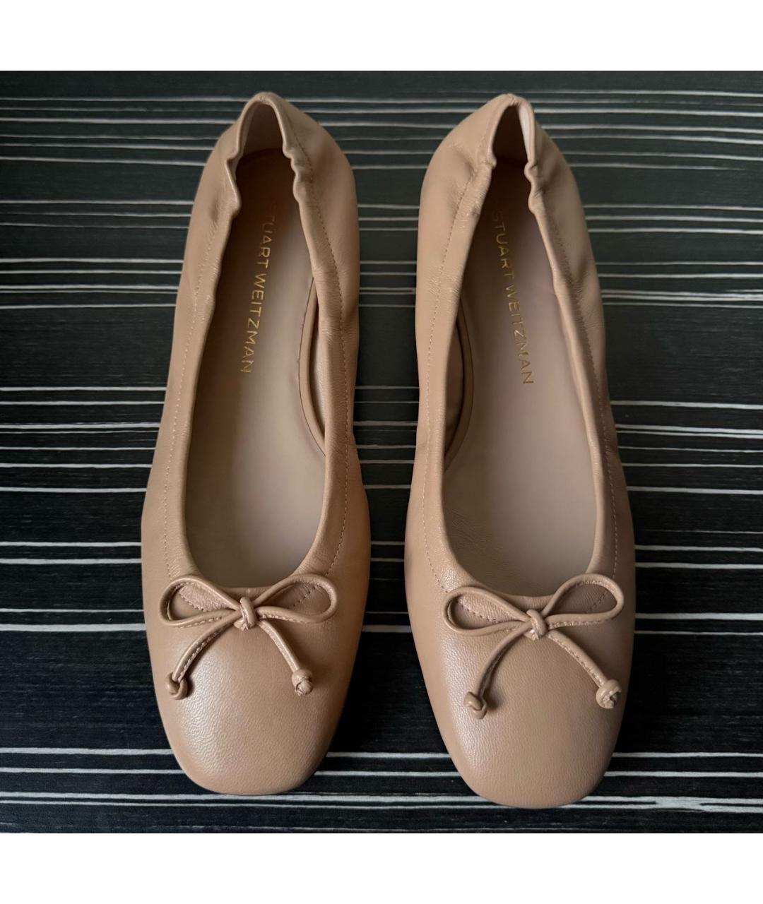 STUART WEITZMAN Серые кожаные балетки, фото 3