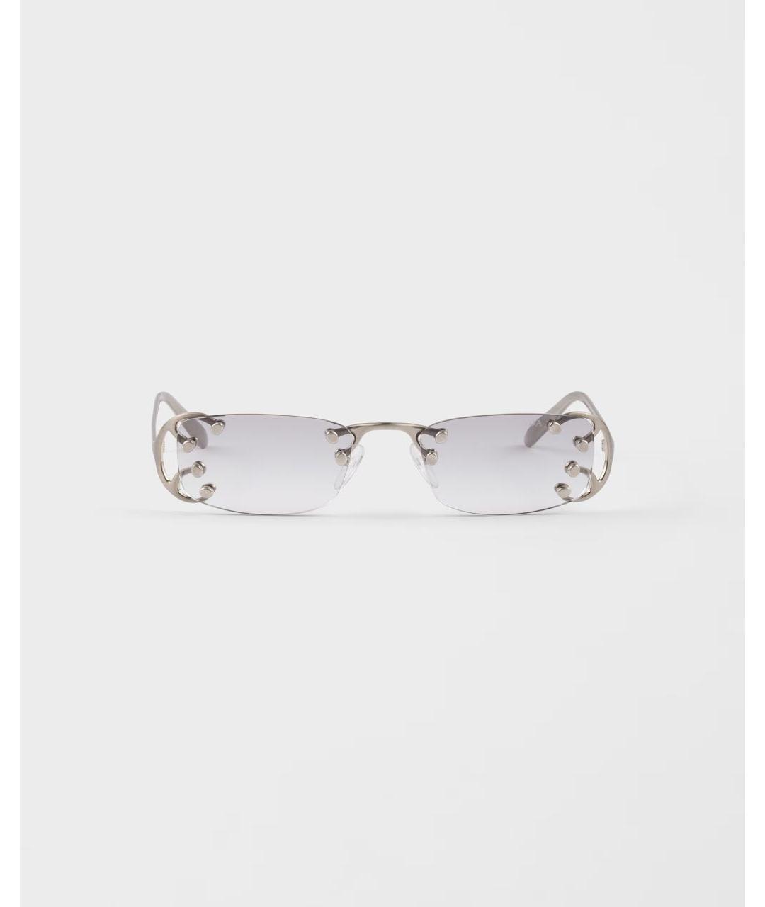 PRADA Серые металлические солнцезащитные очки, фото 5