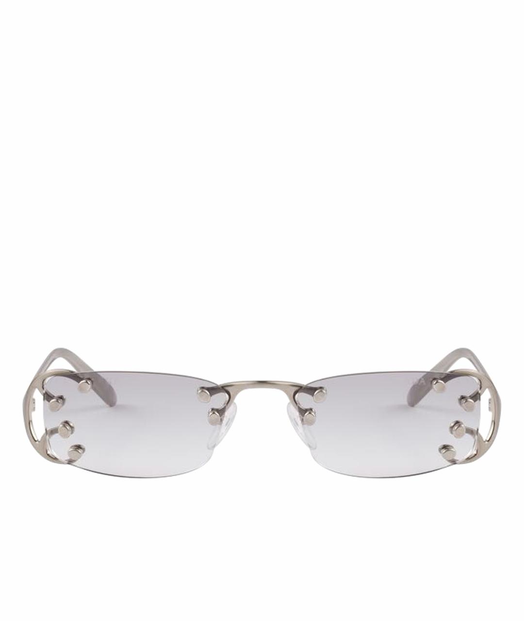 PRADA Серые металлические солнцезащитные очки, фото 1