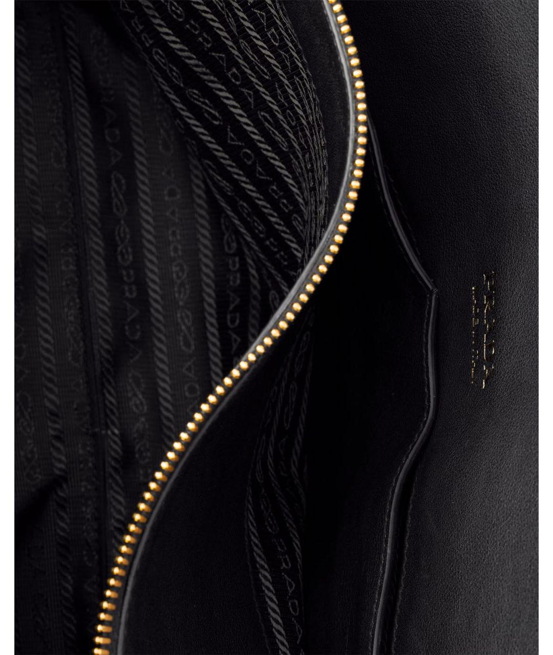 PRADA Черная кожаная сумка тоут, фото 4