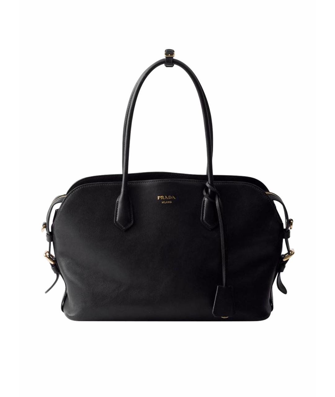 PRADA Черная кожаная сумка тоут, фото 1