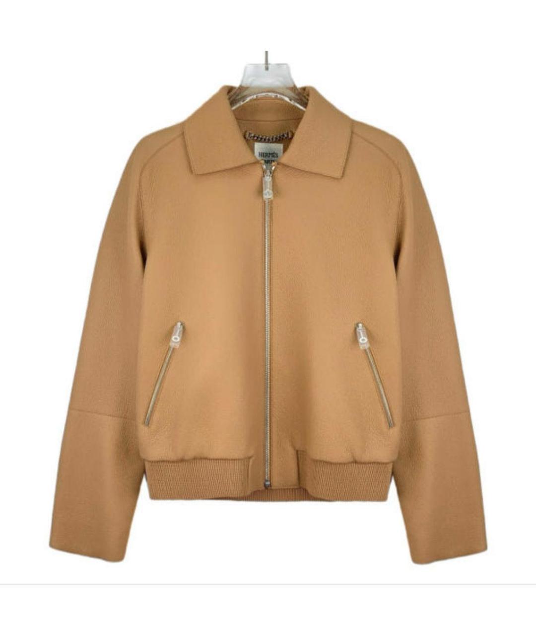 HERMES Оранжевая кожаная куртка, фото 3