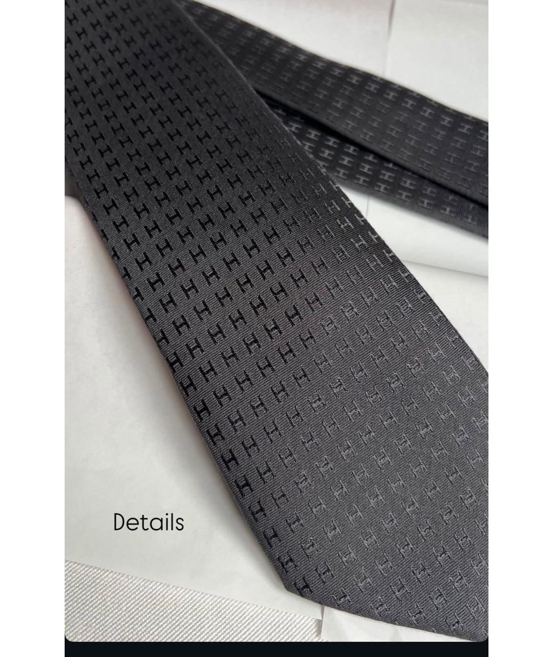 HERMES Серый галстук, фото 3