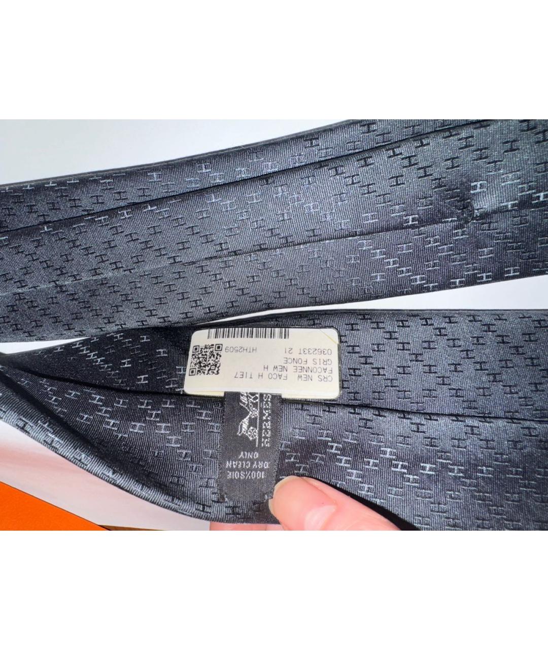 HERMES Серый галстук, фото 2