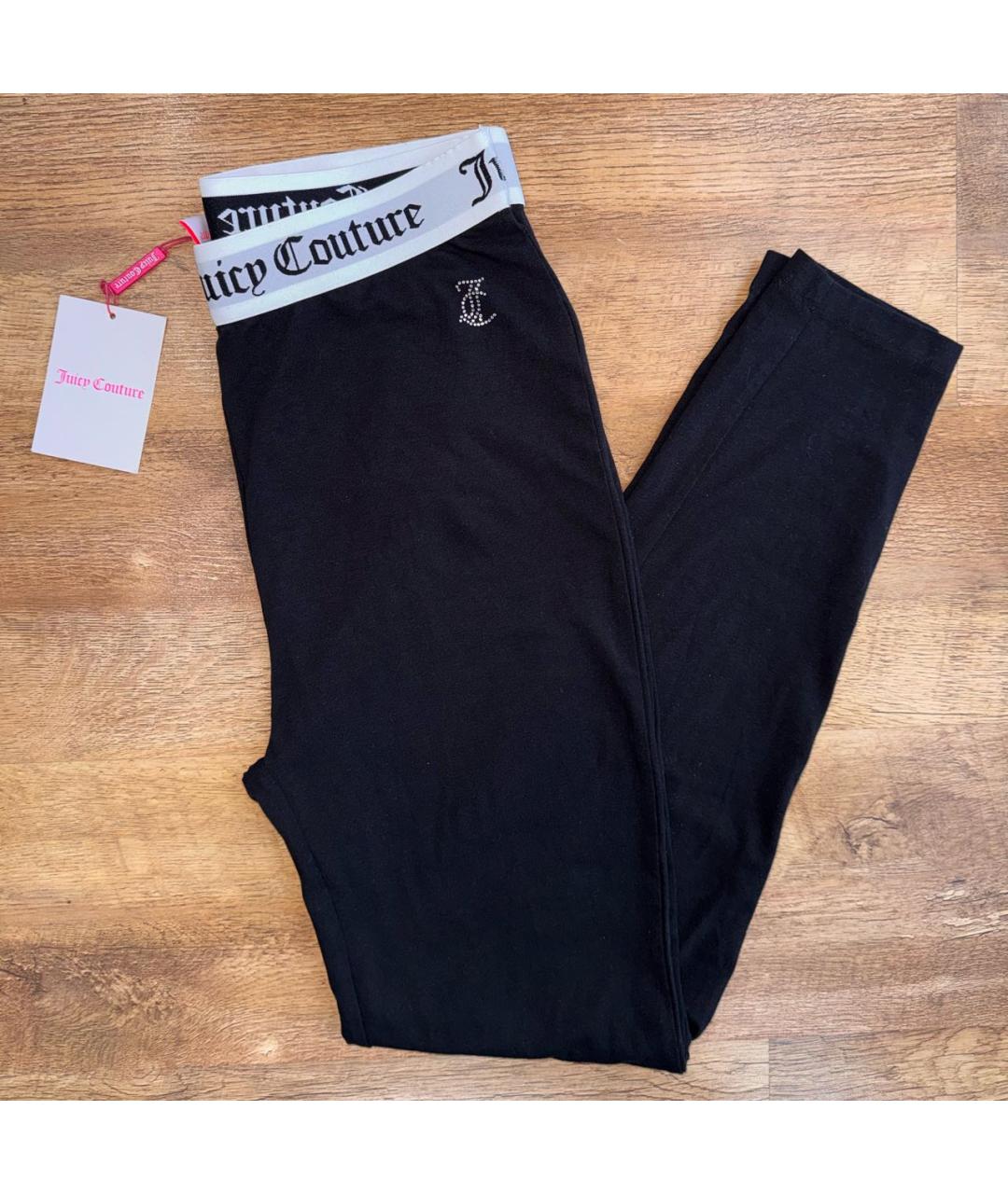 JUICY COUTURE Черные хлопко-эластановые леггинсы и велосипедки, фото 6