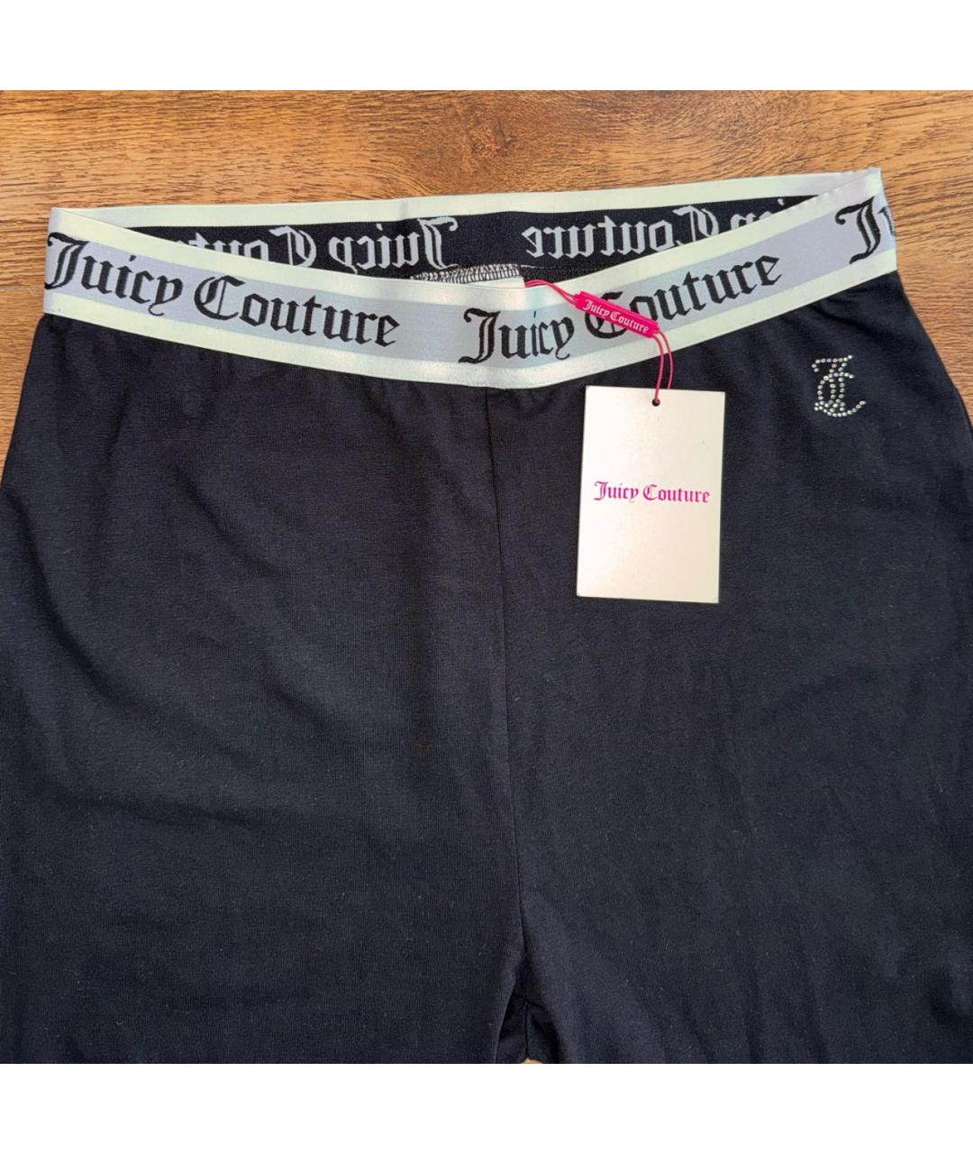 JUICY COUTURE Черные хлопко-эластановые леггинсы и велосипедки, фото 3