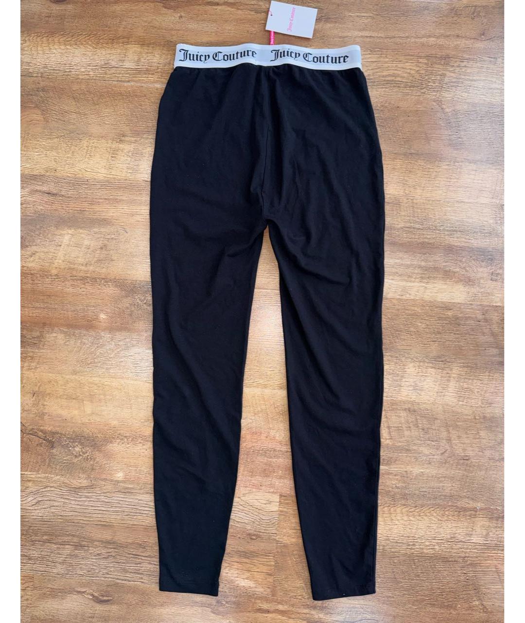 JUICY COUTURE Черные хлопко-эластановые леггинсы и велосипедки, фото 2