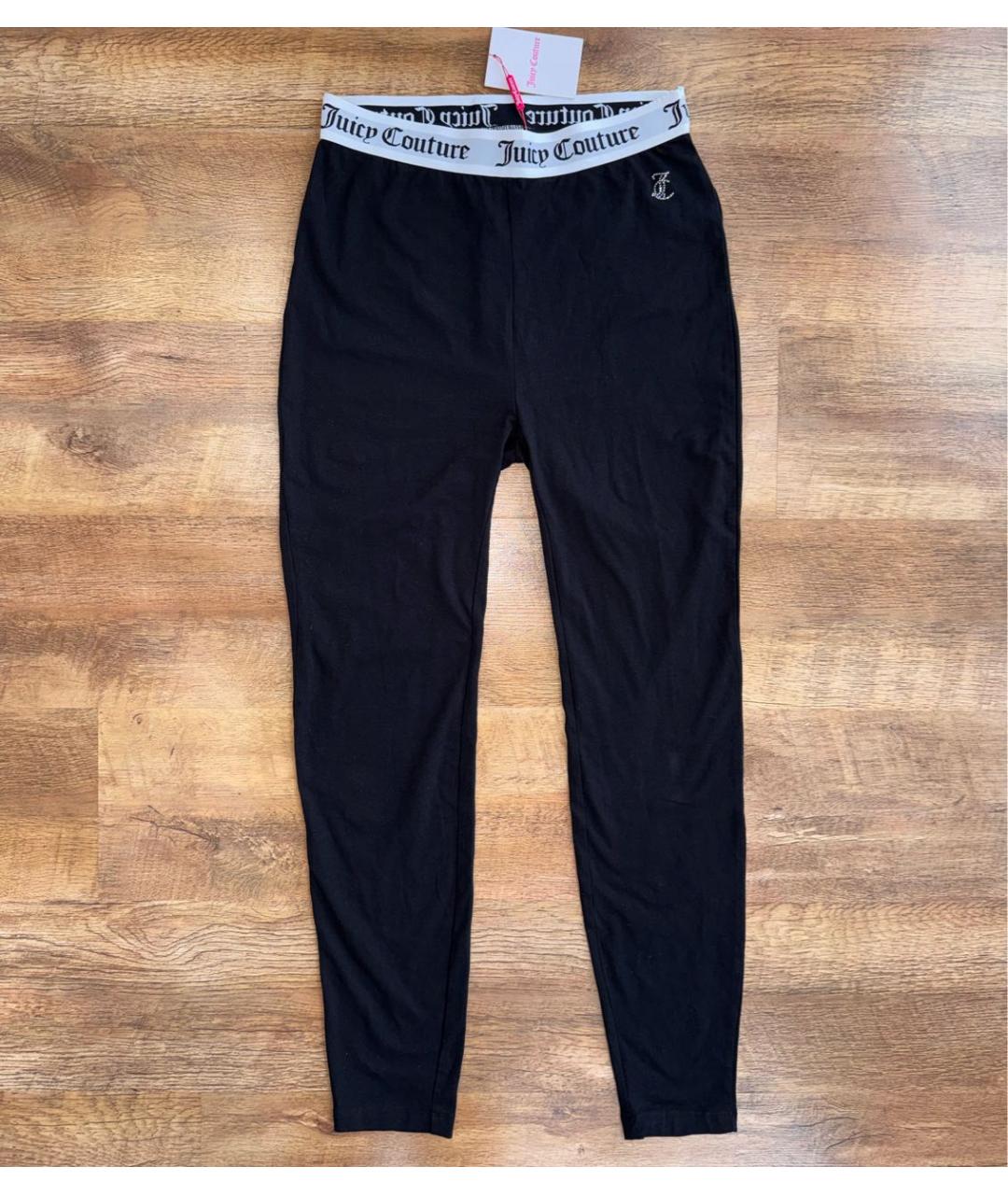 JUICY COUTURE Черные хлопко-эластановые леггинсы и велосипедки, фото 9