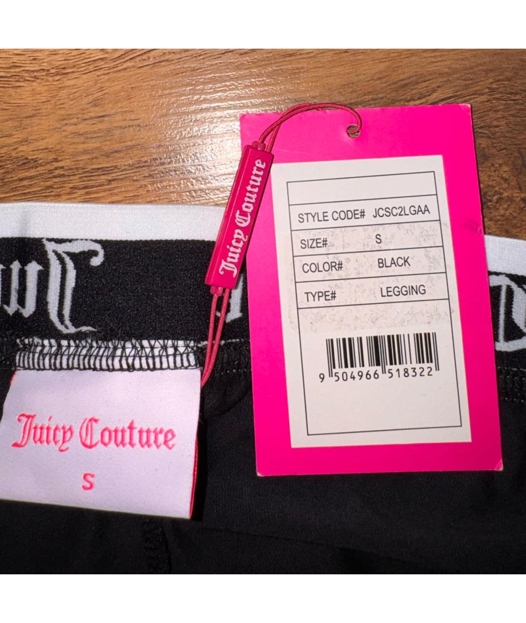 JUICY COUTURE Черные хлопко-эластановые леггинсы и велосипедки, фото 5