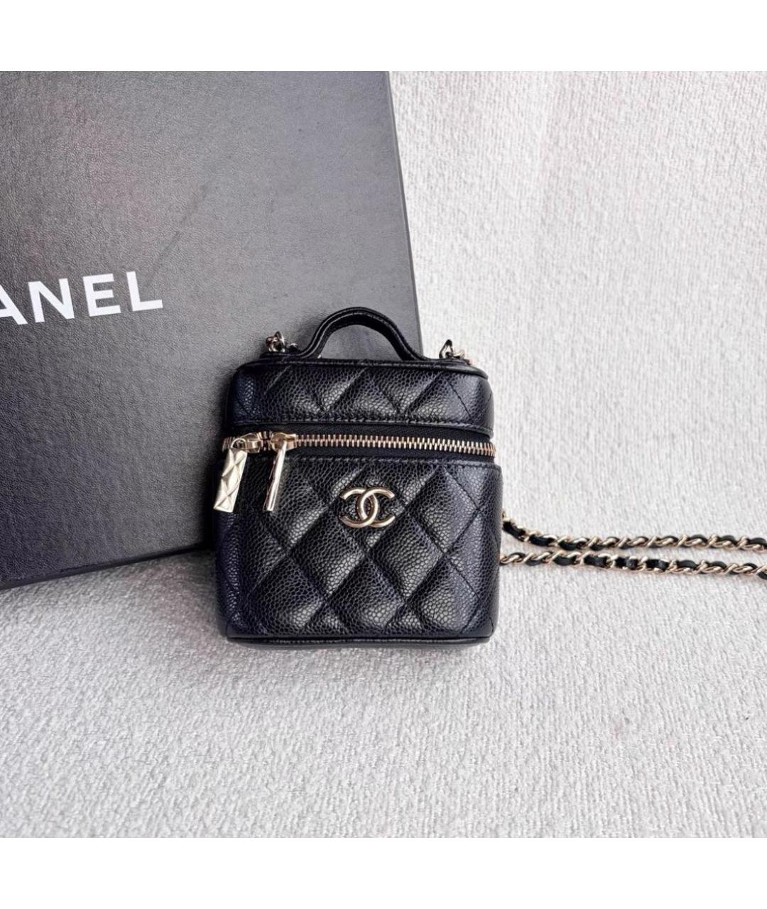 CHANEL Черная кожаная сумка через плечо, фото 3