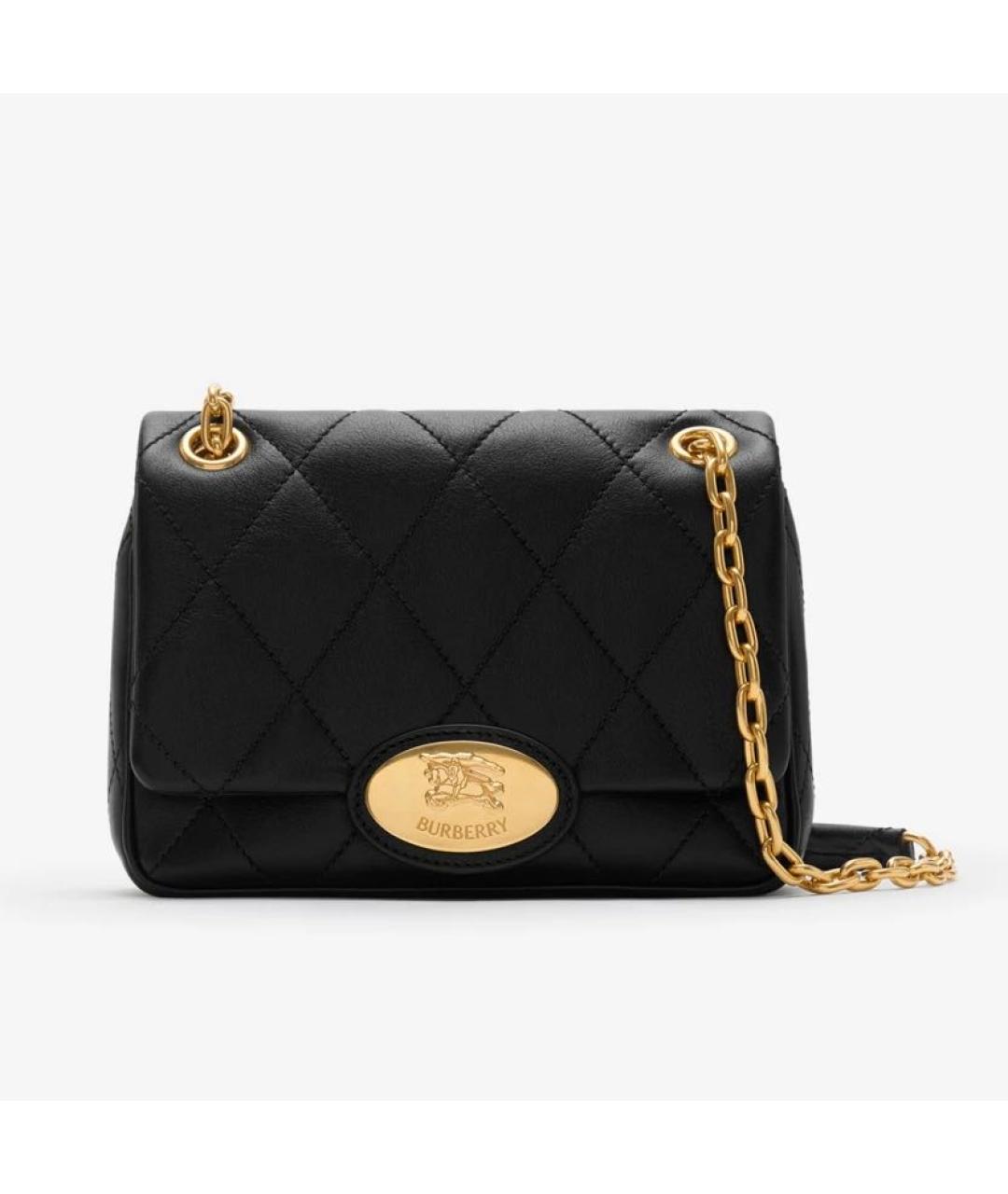 BURBERRY Черная кожаная сумка через плечо, фото 3