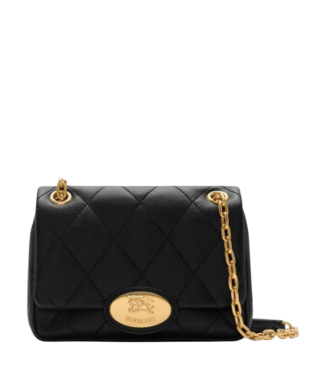 BURBERRY Черная кожаная сумка через плечо, фото 1