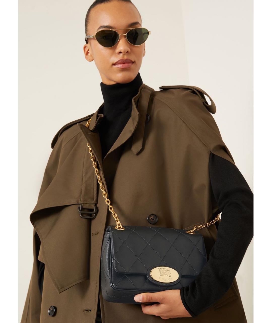 BURBERRY Черная кожаная сумка через плечо, фото 2