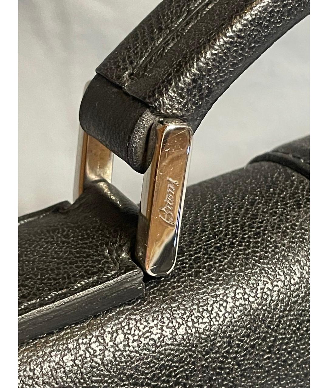 BRIONI Черный кожаный портфель, фото 7